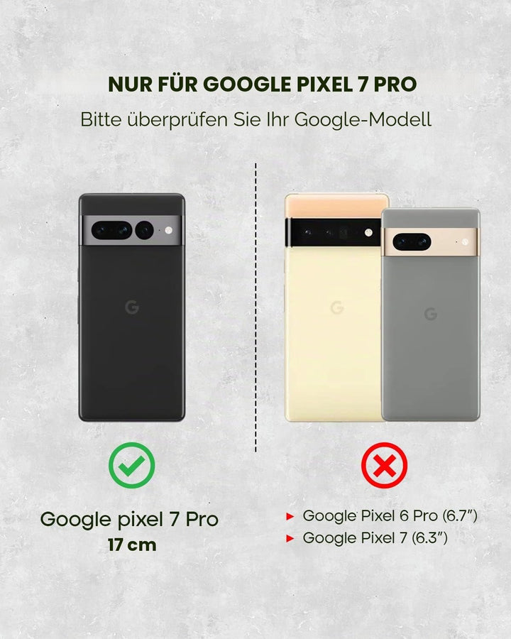Porter Riley - Lederhülle für Google Pixel 7 Pro. Premium Echtleder Standhülle/Cover/Brieftasche (He