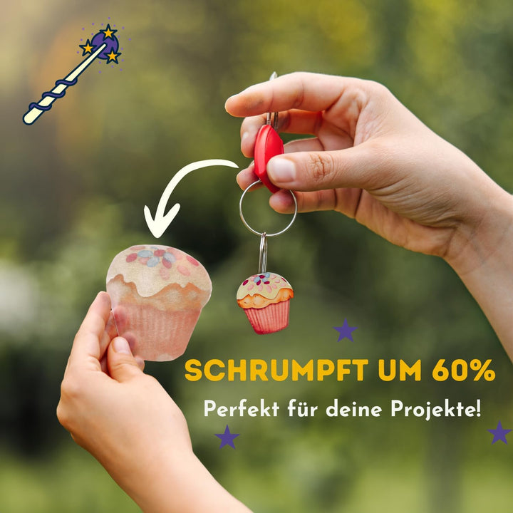 BastelWizard - Premium Schrumpffolie zum Basteln - 10 Schrumpffolie bedruckbar - DIN A4 Bastelfolie