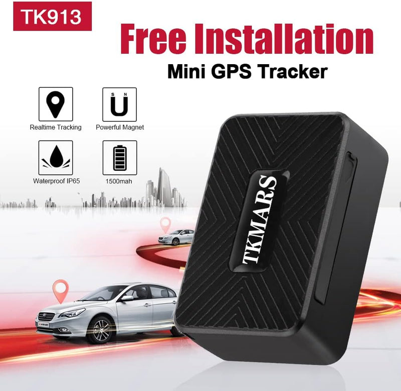 TKMARS TK913 GPS-Tracker Mini, 1500mAh Akku, magnetisches Ortungsgerät, funktioniert über SMS/APP/We