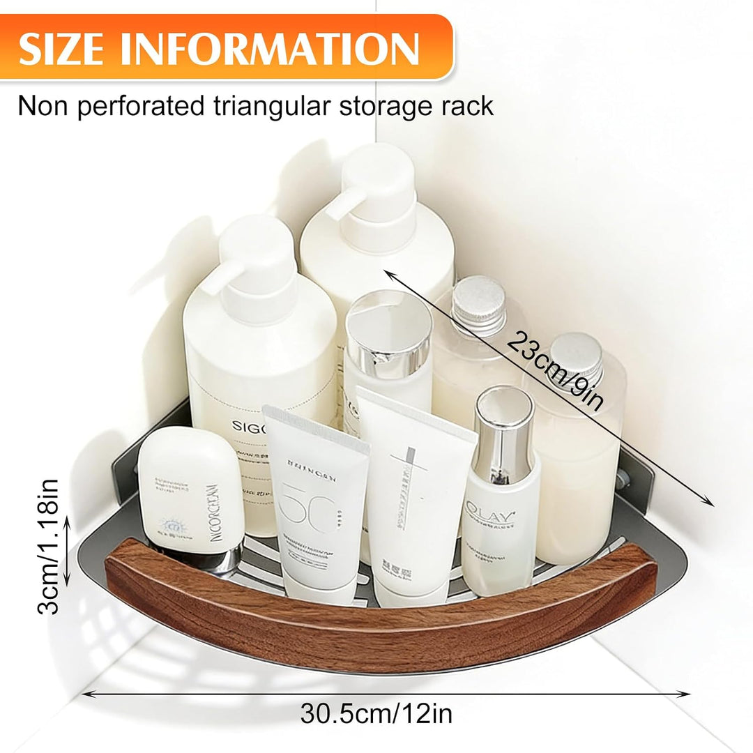 PORFOYO Duschablage Ohne Bohren Ecke, Eckregal Dusche Mit Ablaufrillen, Duschregal Ecke, Eckablage D