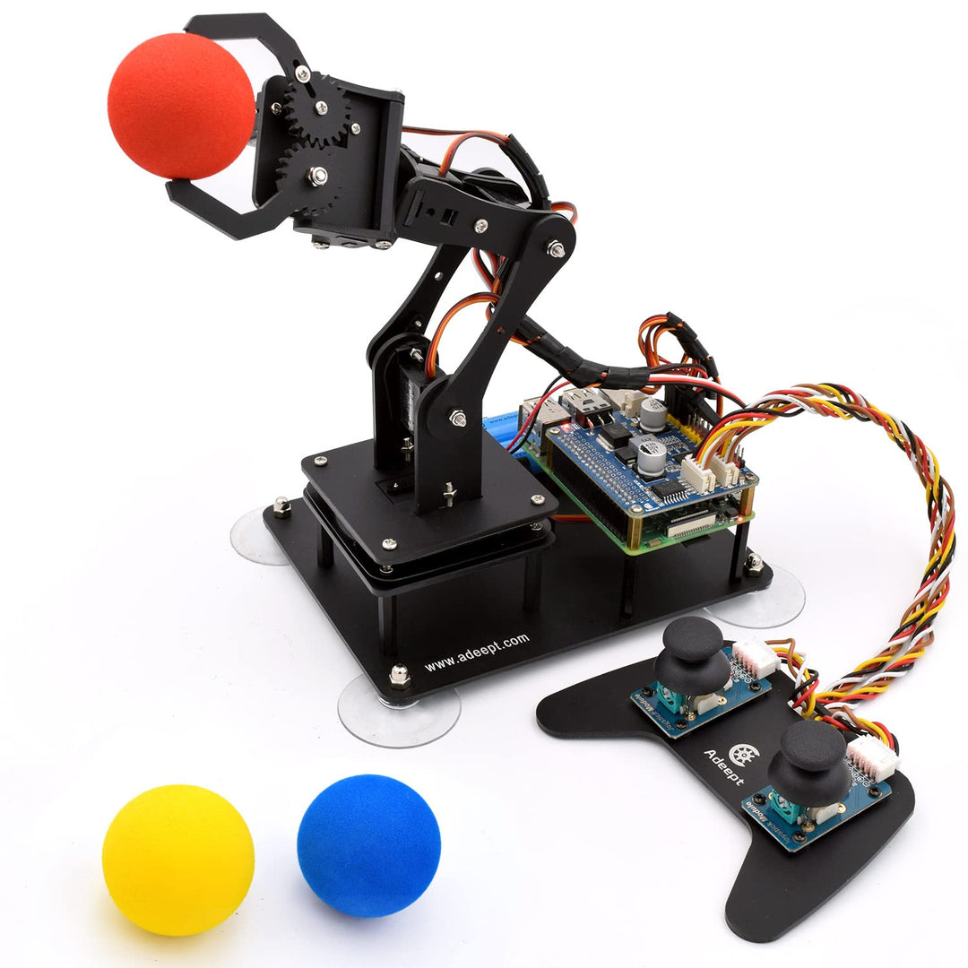 Adeept 5-DOF Roboterarm-Set für Raspberry Pi 4 B 3 B+ B A+, programmierbare DIY-Codierung STEM Educa