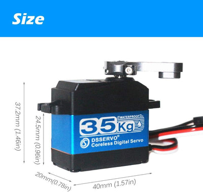 ANNIMOS 35kg kernloser digitaler Servomotor 7.4V Edelstahl Getriebe wasserdicht 1/8 1/10 1/12 Standa