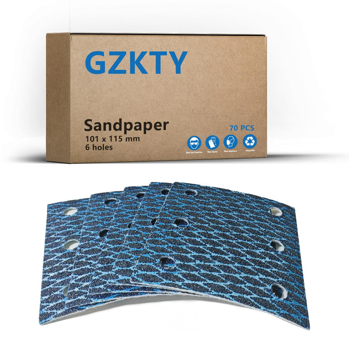 GZKTY 70 Stück Schleifpapier 115 x 101mm - 6 Loch Locher - Körnung 180 - Schleifpapier für BO4555 B0
