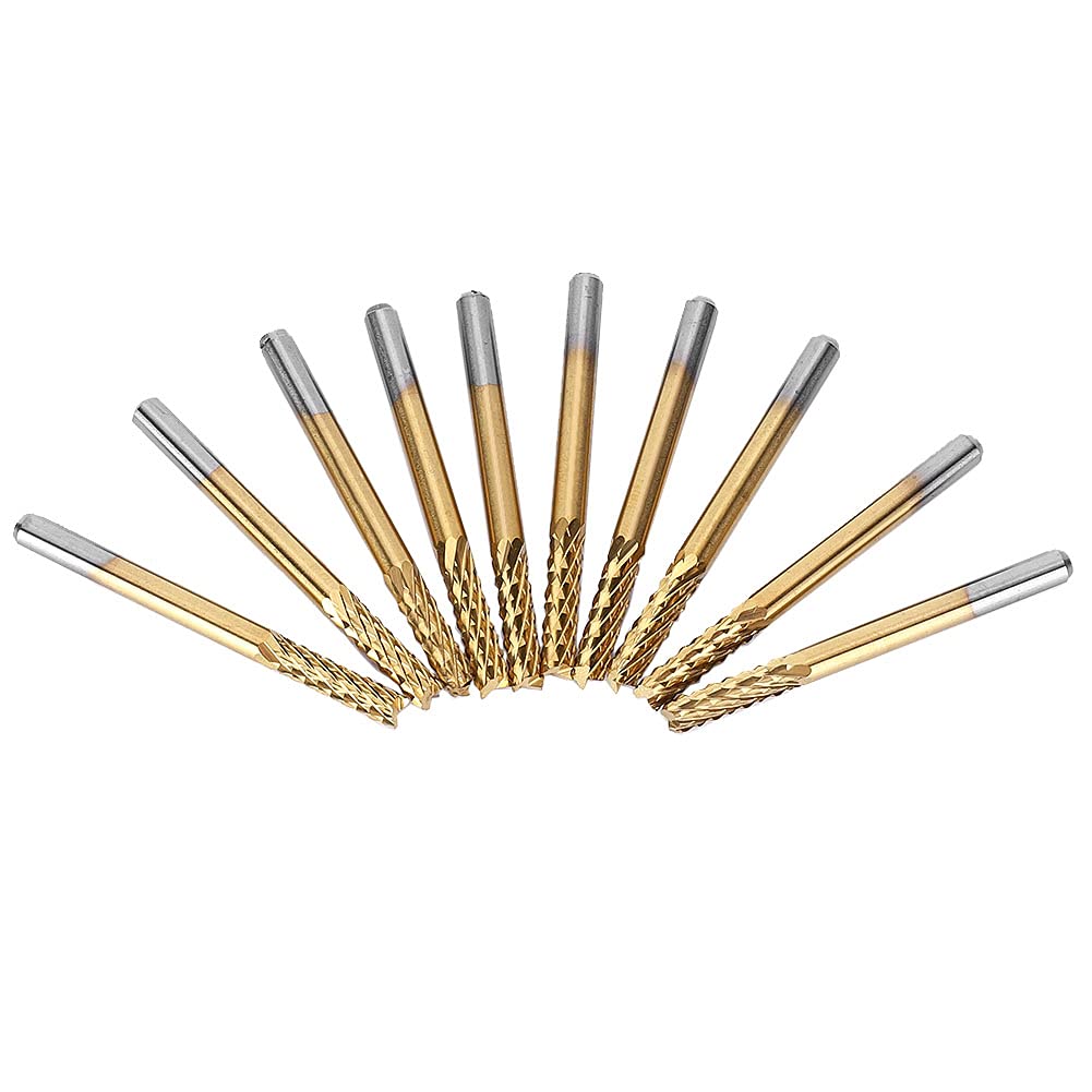 10 stücke 3,175mm Hartmetallfräser, Fräswerkzeug Fräser Schaftfräser 1/8"schaft Titan Beschichtete C