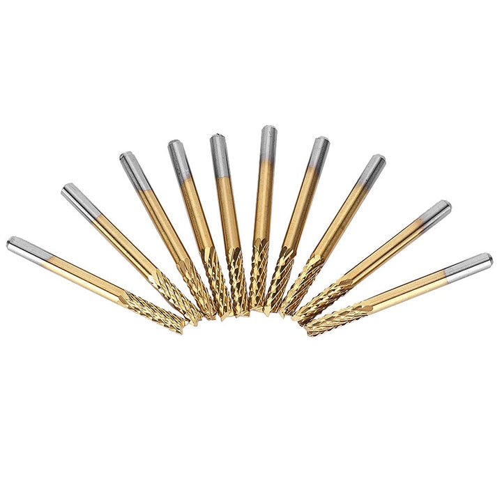 10 stücke 3,175mm Hartmetallfräser, Fräswerkzeug Fräser Schaftfräser 1/8"schaft Titan Beschichtete C