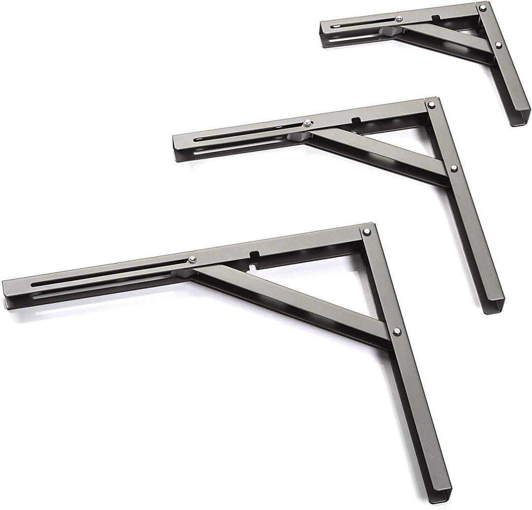 2 Stück SO-TECH® Klappkonsole Profi-Nr.1 L400 Länge: 390 mm/Höhe 300 mm Edelstahloptik matt (satin)