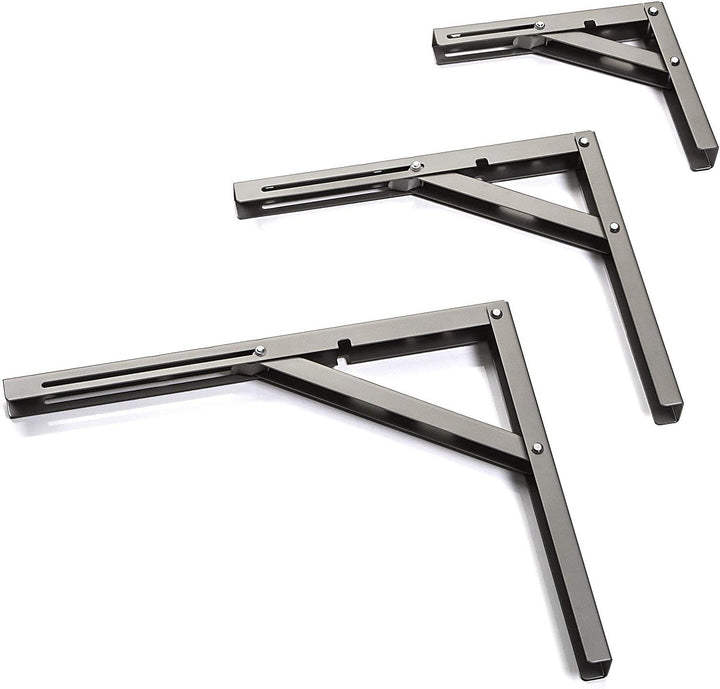 2 Stück SO-TECH® Klappkonsole Profi-Nr.1 L400 Länge: 390 mm/Höhe 300 mm Edelstahloptik matt (satin)