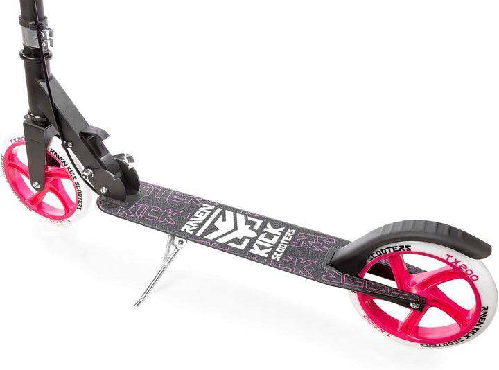 Raven Scooter, Roller, Tretroller, Kinderroller, 200mm mit Handbremse Straight Black/Pink, Straight