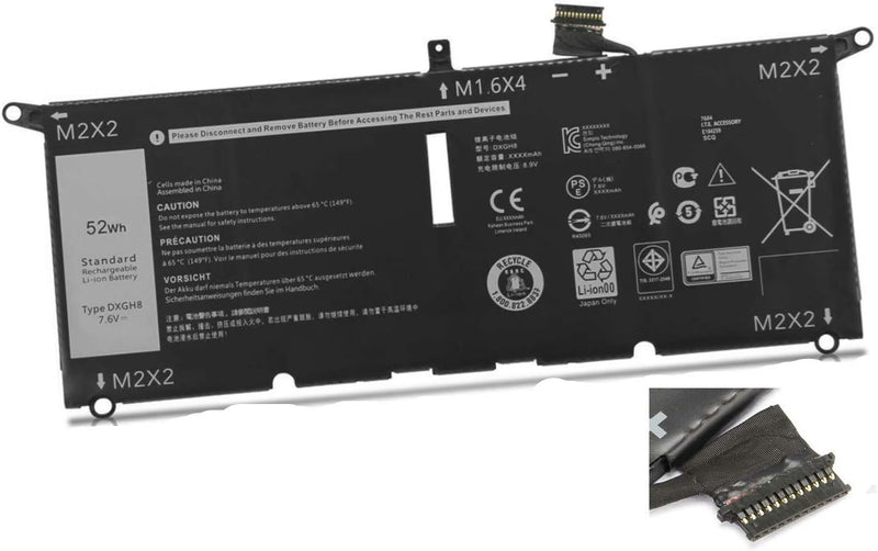 ASKC 52Wh DXGH8 Akku für Dell XPS 13 9370 2018 Series XPS 13-9370-D1605G 13-9370-D1605S 13-9370-D170