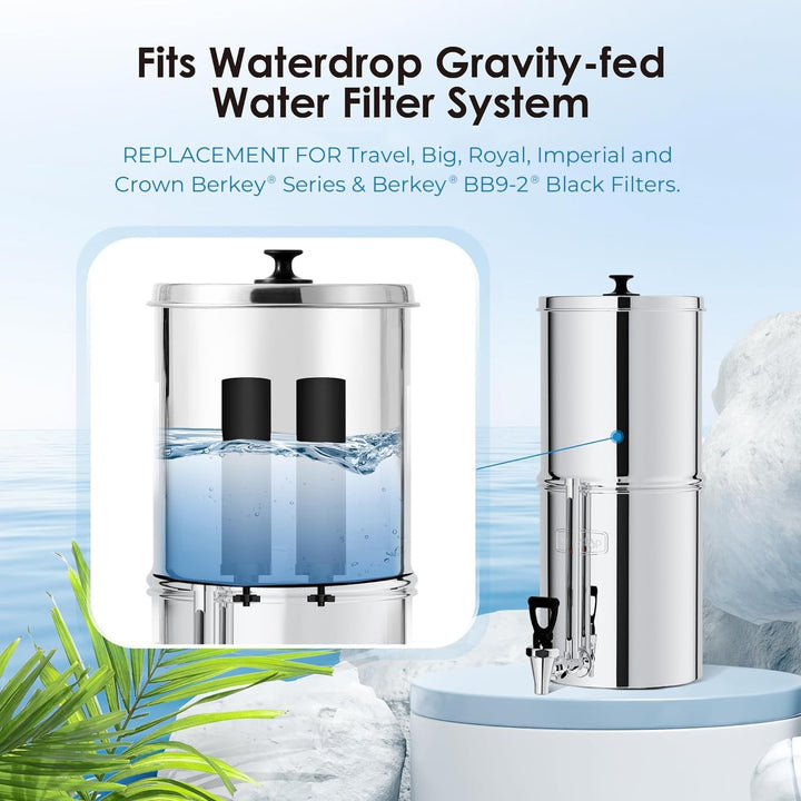 Waterdrop BB9-2 Ersatz für BB9-2 Black Purification Elements, Doulton Super Sterasyl und Propur Trav