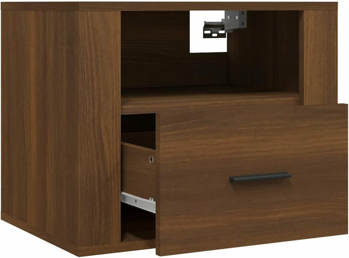 Tidyard 2 STK. Wand Nachttische Hängend Nachtkommode Wandboard Nachttisch mit Schublade Holzwerkstof