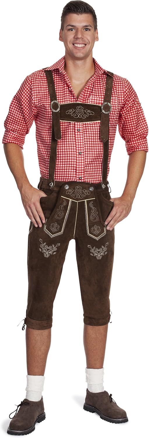 Iseaa Herren Trachten Lederhose 46 Dunkelbraun, 46 Dunkelbraun