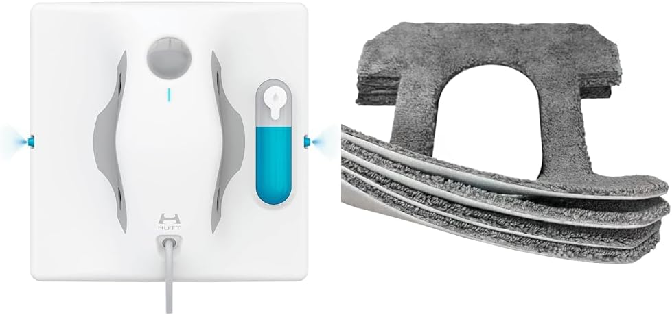 HUTT W8 Fensterputzroboter & Wischroboter (3800Pa Saugleistung, 2-Fach Sprühsystem, 80ml Tank, Auto