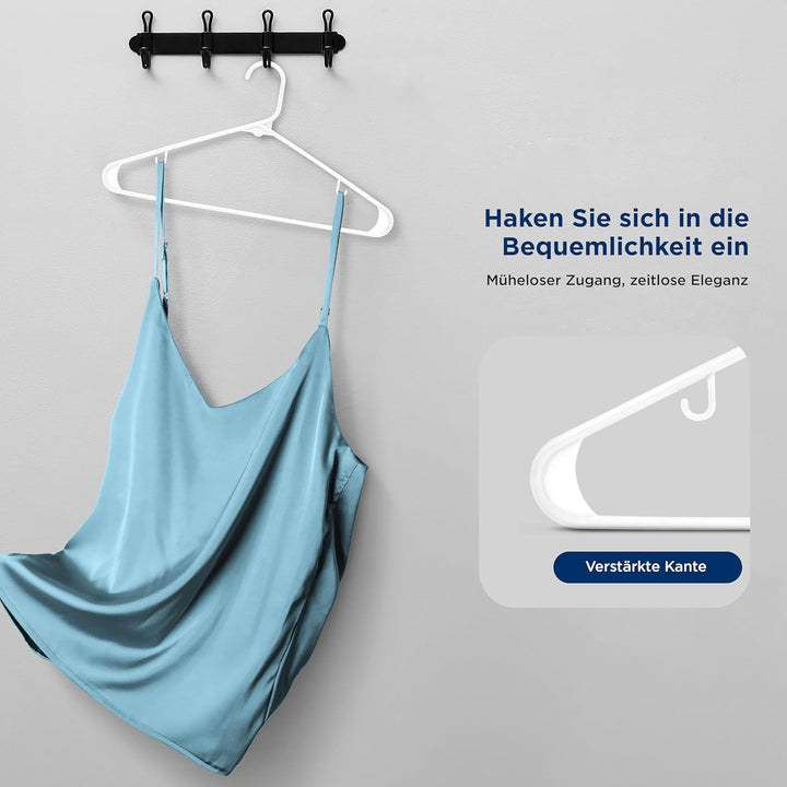 SereneLife Kleiderbügel Kunststoff Weiss, 20er Set, Bügel rutschfest und Platzsparend, Clothes Hange