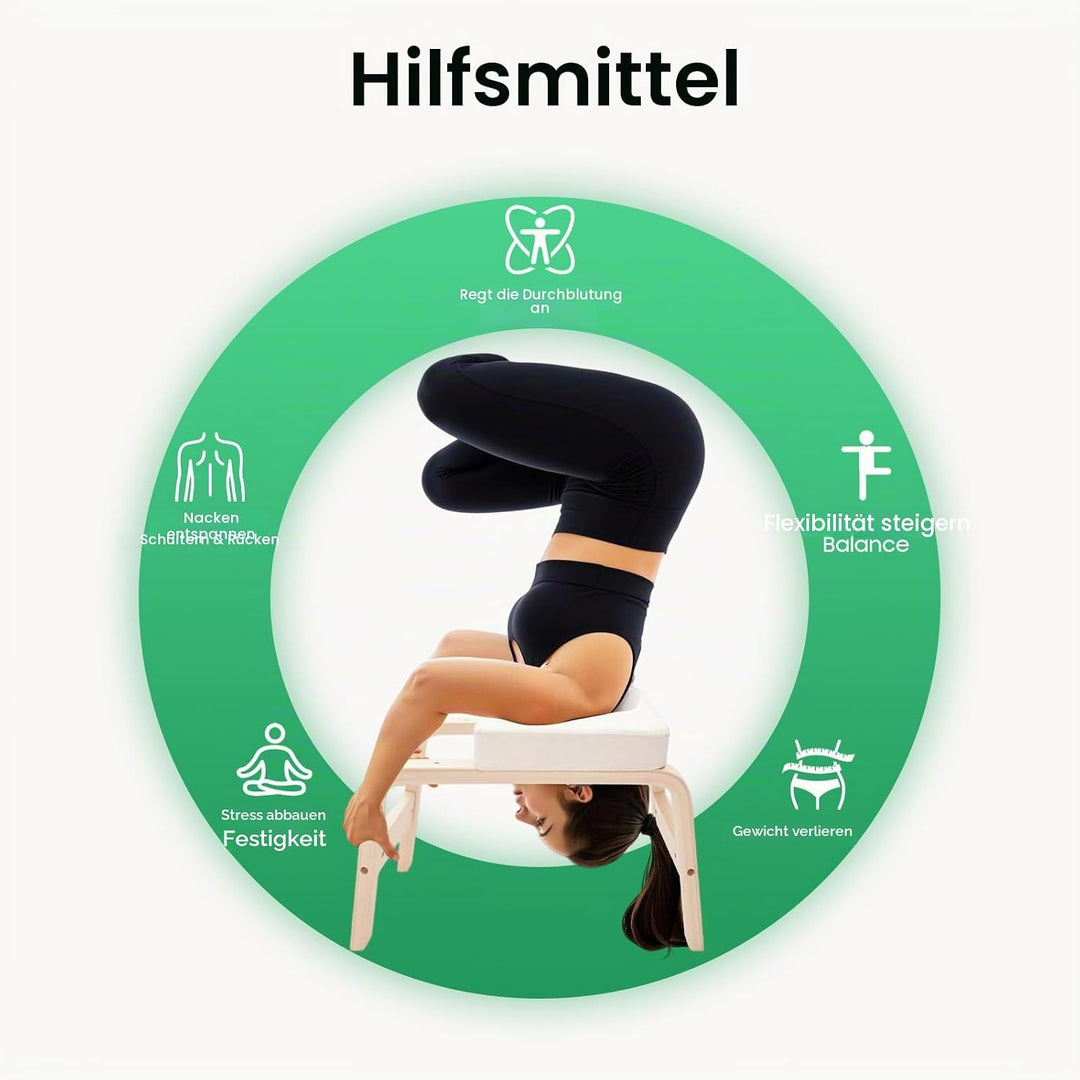 Yoga Kopfstandhocker &amp; Inversion Bank Classic White | Simply and Safely Reverse Your Yoga | Fitnessg