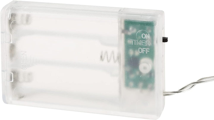 Idena 8585271 - LED Weihnachtskranz mit Lichter-Kette und 10 LED in Warmweiss, 6 Stunden Timer Funkt