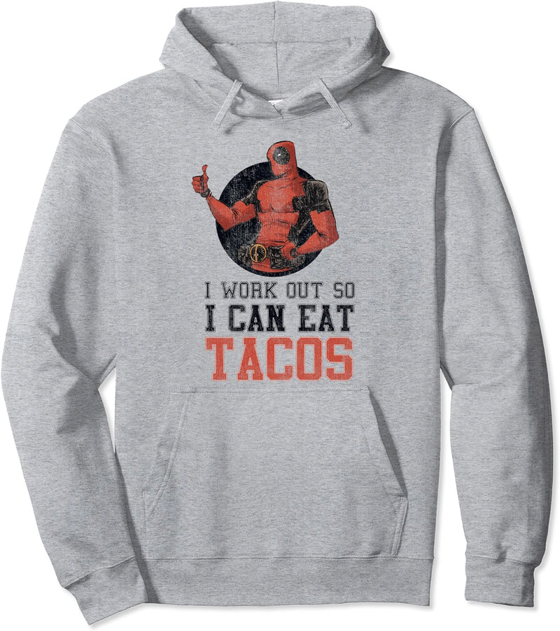 Marvel Deadpool Work Out Eat Tacos Pullover Hoodie
