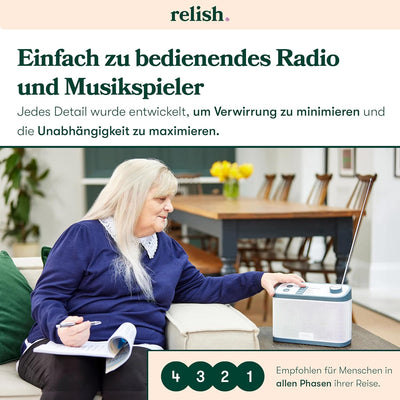 Relish Demenz und Alzheimers Tragbarer DAB Radio und Musik-Player