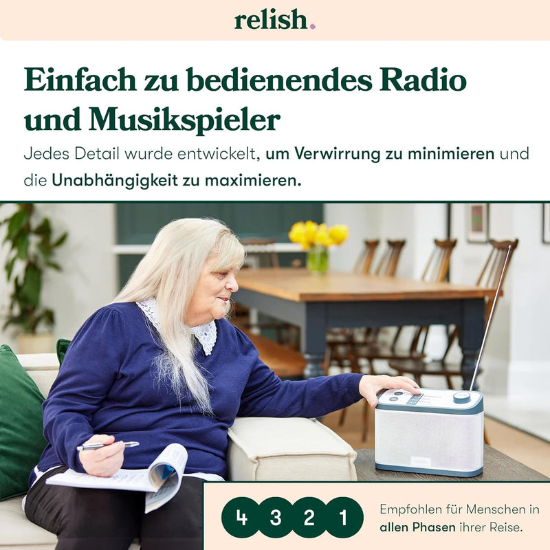 Relish Demenz und Alzheimers Tragbarer DAB Radio und Musik-Player