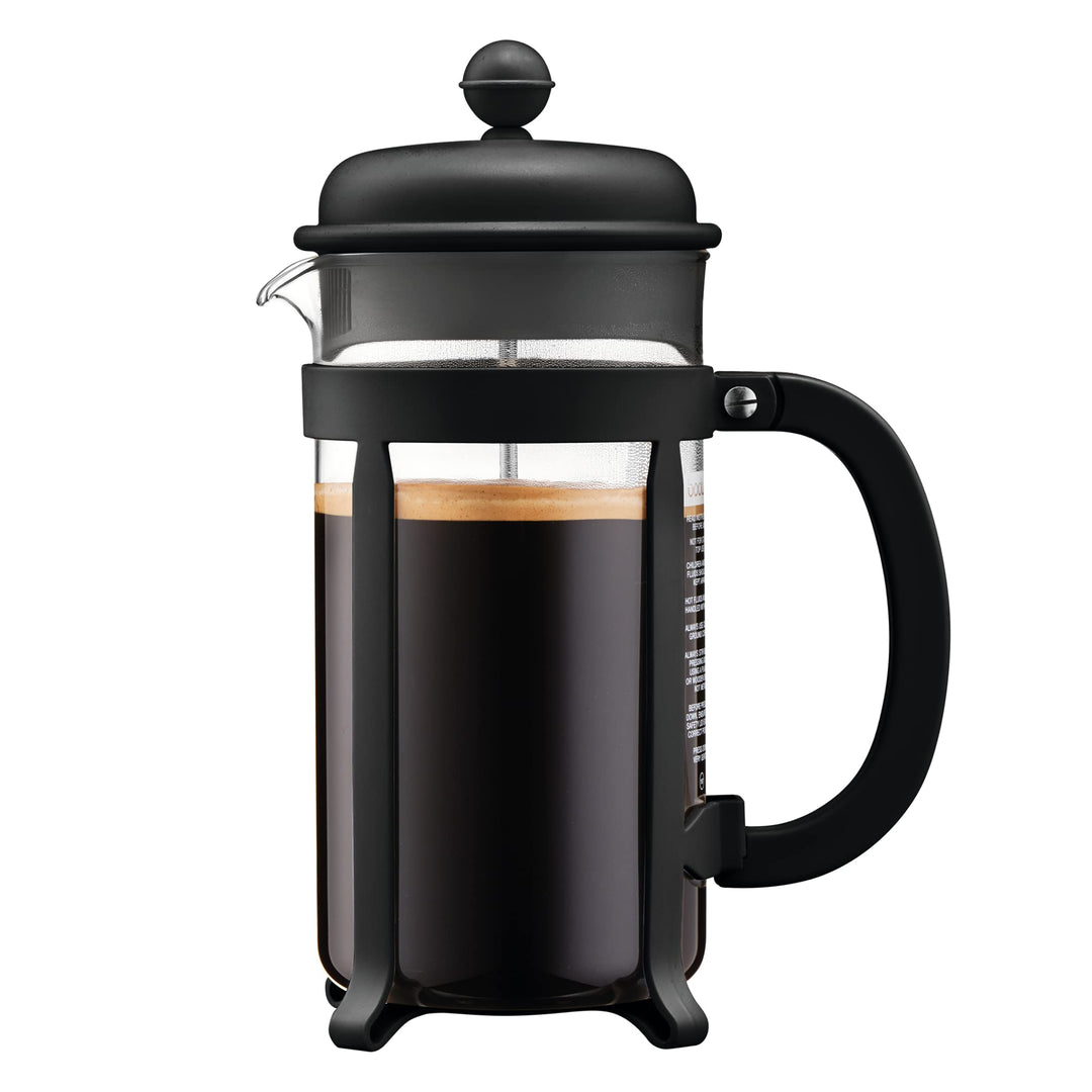 BODUM JAVA Kaffeebereiter, Kunststoffrahmen und Deckel, 8 Tassen, 1,0 l, SAN, Black L Black, L Black