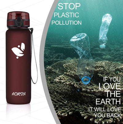 AORIN Trinkflasche - 350ml/500ml/750ml/1L，Wasserflasche BPA-Frei & Tritan Auslaufsicher Sportflasche