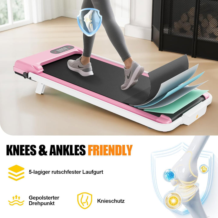 HomeFitnessCode Laufband mit Neigung für Zuhause - Walking Pad Laufpad mit Steigung Walkpad Untertis