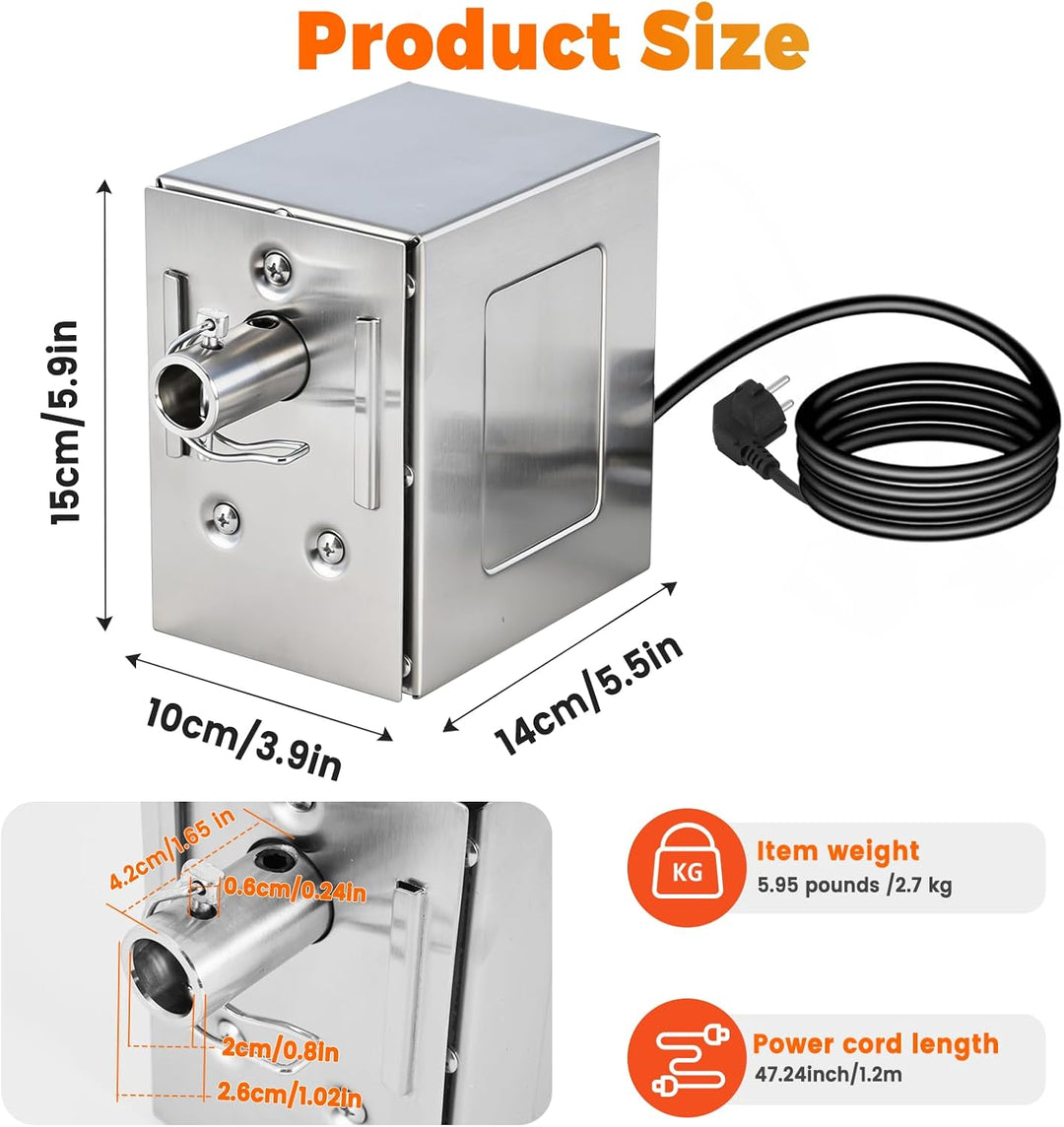 YJINGRUI 45W Grillmotor für Grillspiess, (150-200kg High Torque) Heavy Duty Grillmotoren, Grillspies