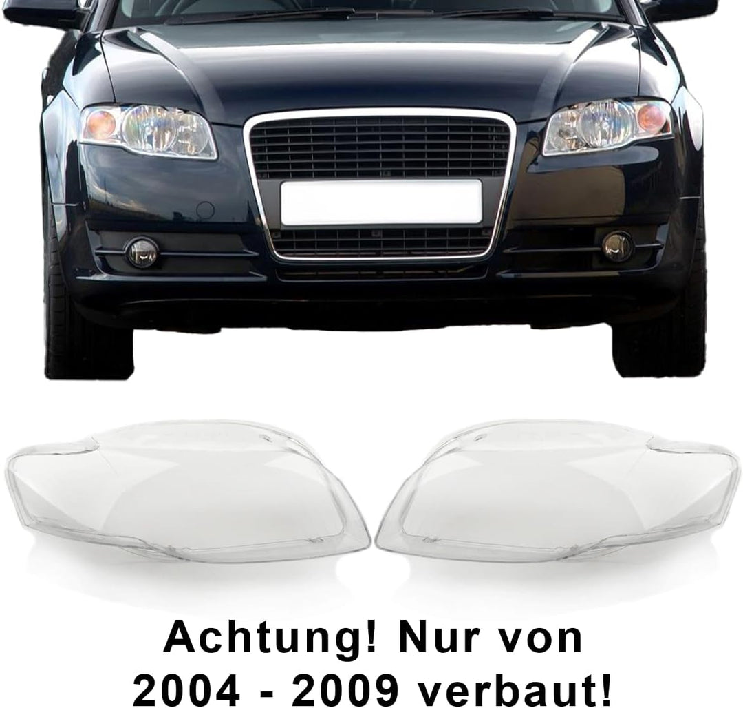 LST Scheinwerferglas Streuscheibe rechts Halogen Xenon kompatibel mit Audi A4 8E 8H B7 Avant Limousi