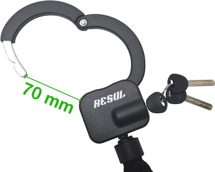 Resul Handschellenschloss mit Tasche, Stahl, 600mm Länge, E-Scooter und Fahrrad Sicherheitsschloss,