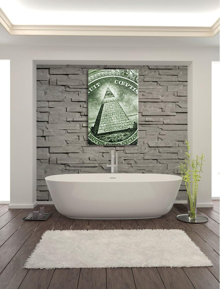 Illuminaten-Pyramide, Format: 100x70 auf Leinwand, XXL riesige Bilder fertig gerahmt mit Keilrahmen,