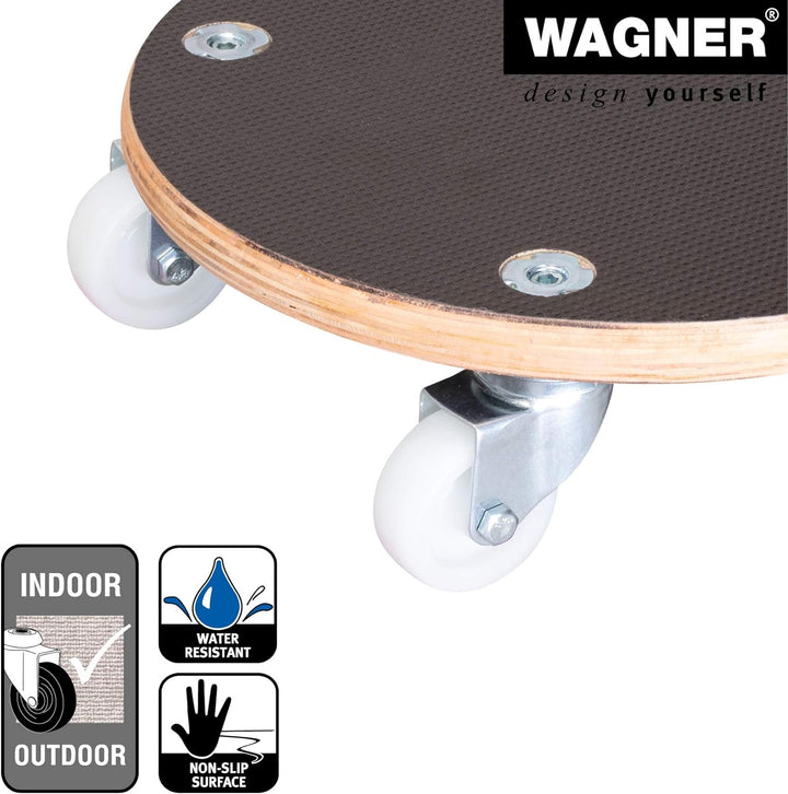Wagner Pflanzenroller Maxigrip Ø 29 x 8,5 cm I Kübelroller f. Aussenbereich + Innenbereich I Transpo