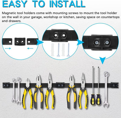 5 Stück Werkzeug Magnetleiste Set 30cm, Stark Magnetschiene Magnetische Werkzeughalter Wand, Magnet