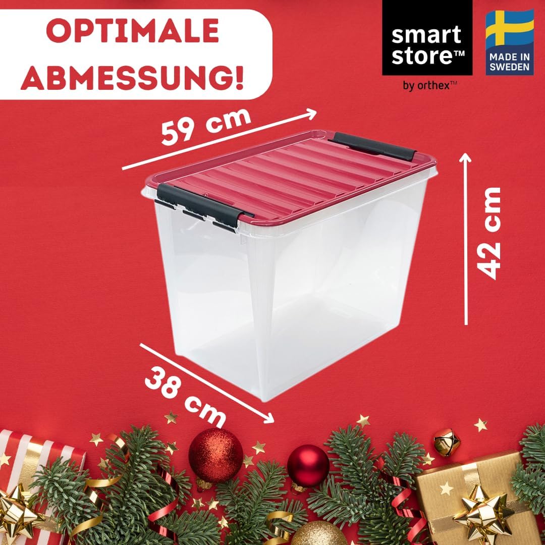 Weihnachtskugel Aufbewahrungsbox mit Deckel | Sichere & stilvolle Aufbewahrung für Weihnachten | Chr