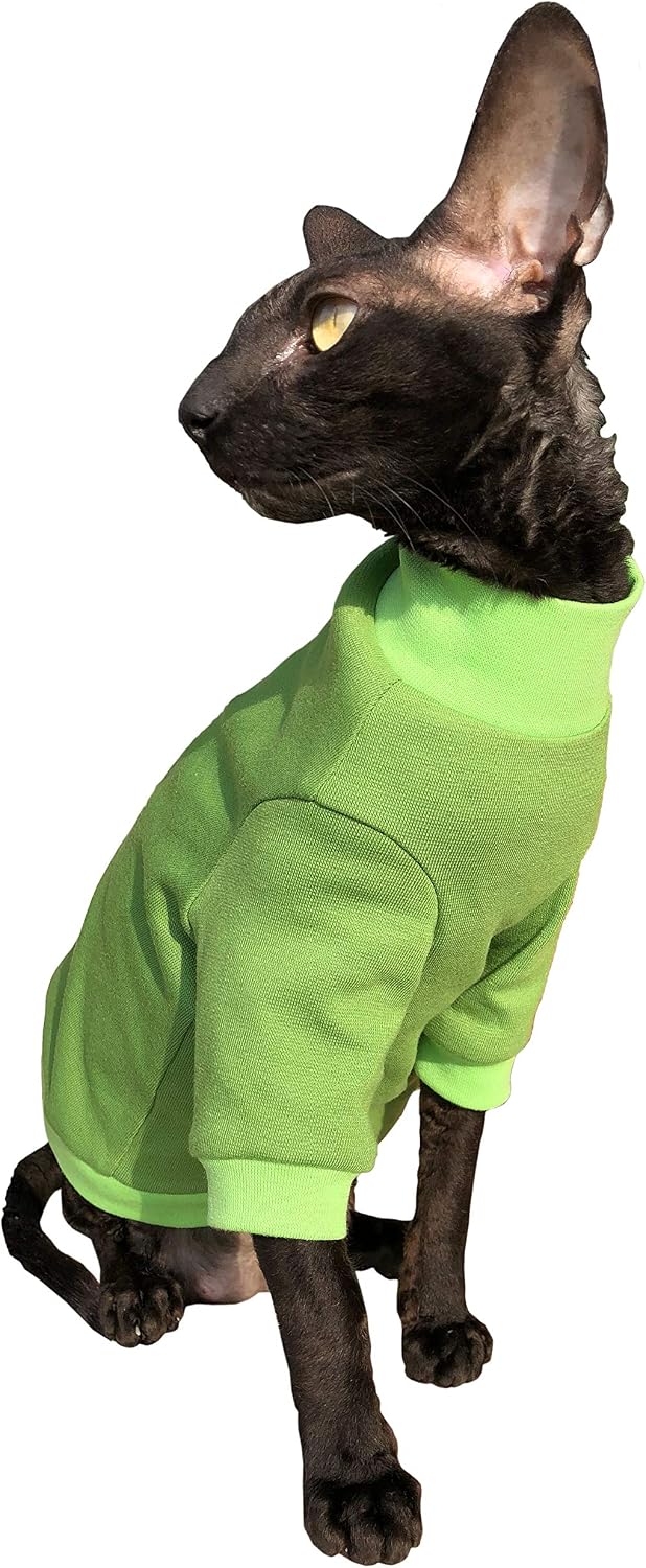 Kotomoda Katzen Kleidung Baumwollpullover Lime. (L), L