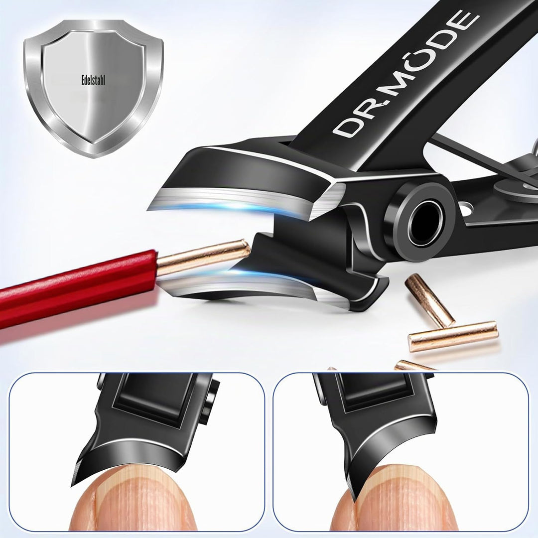 DRMODE Schräge Nagelknipser Fussnägel, Zehennagelknipser für Senioren Dicke Nägel mit breiter Backen