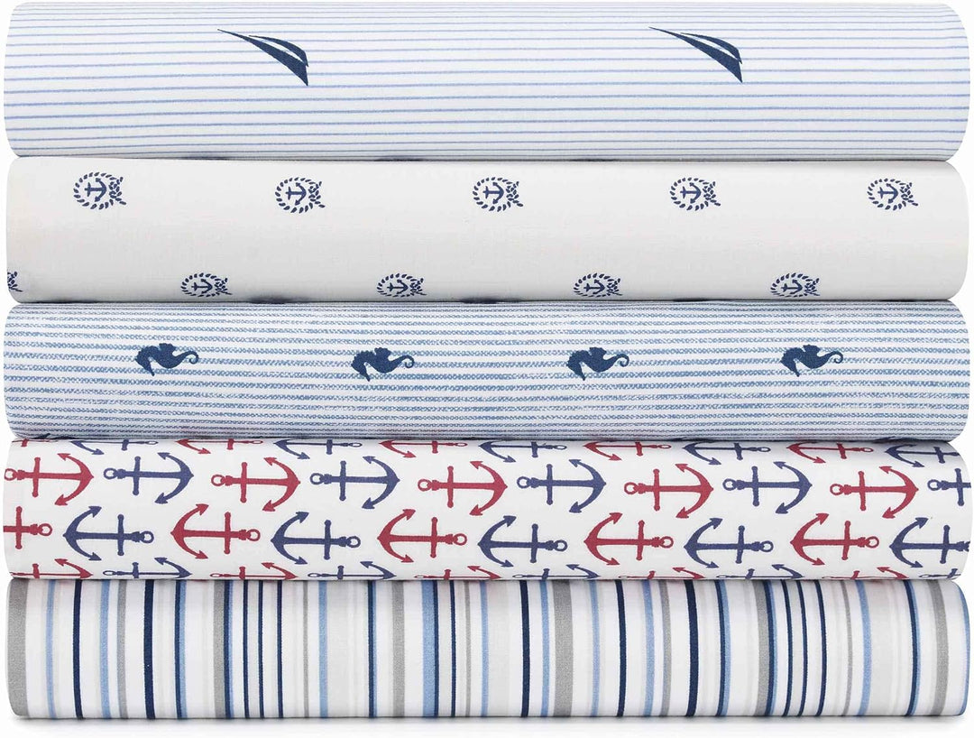 Nautica - Perkal-Kollektion – Bettwäsche-Set – 100% Baumwolle, knackig und kühl, leichte und feuchti