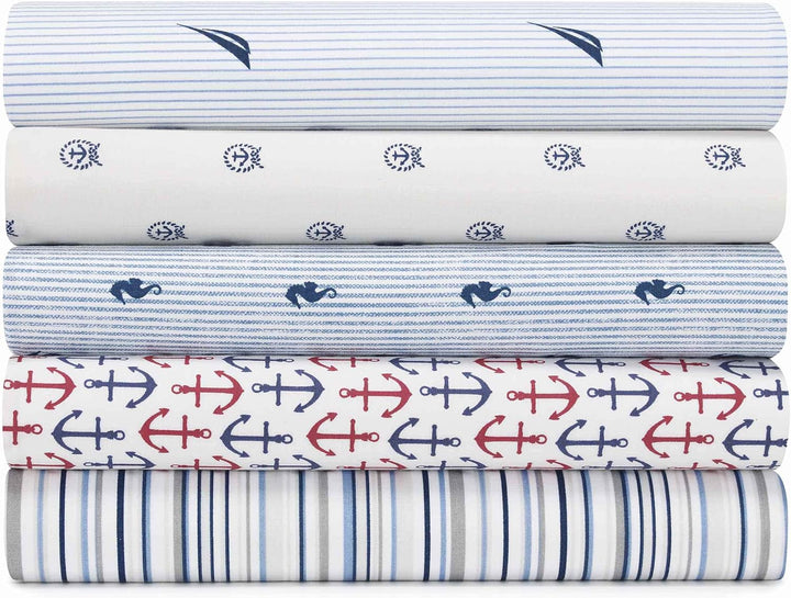 Nautica - Perkal-Kollektion – Bettwäsche-Set – 100% Baumwolle, knackig und kühl, leichte und feuchti