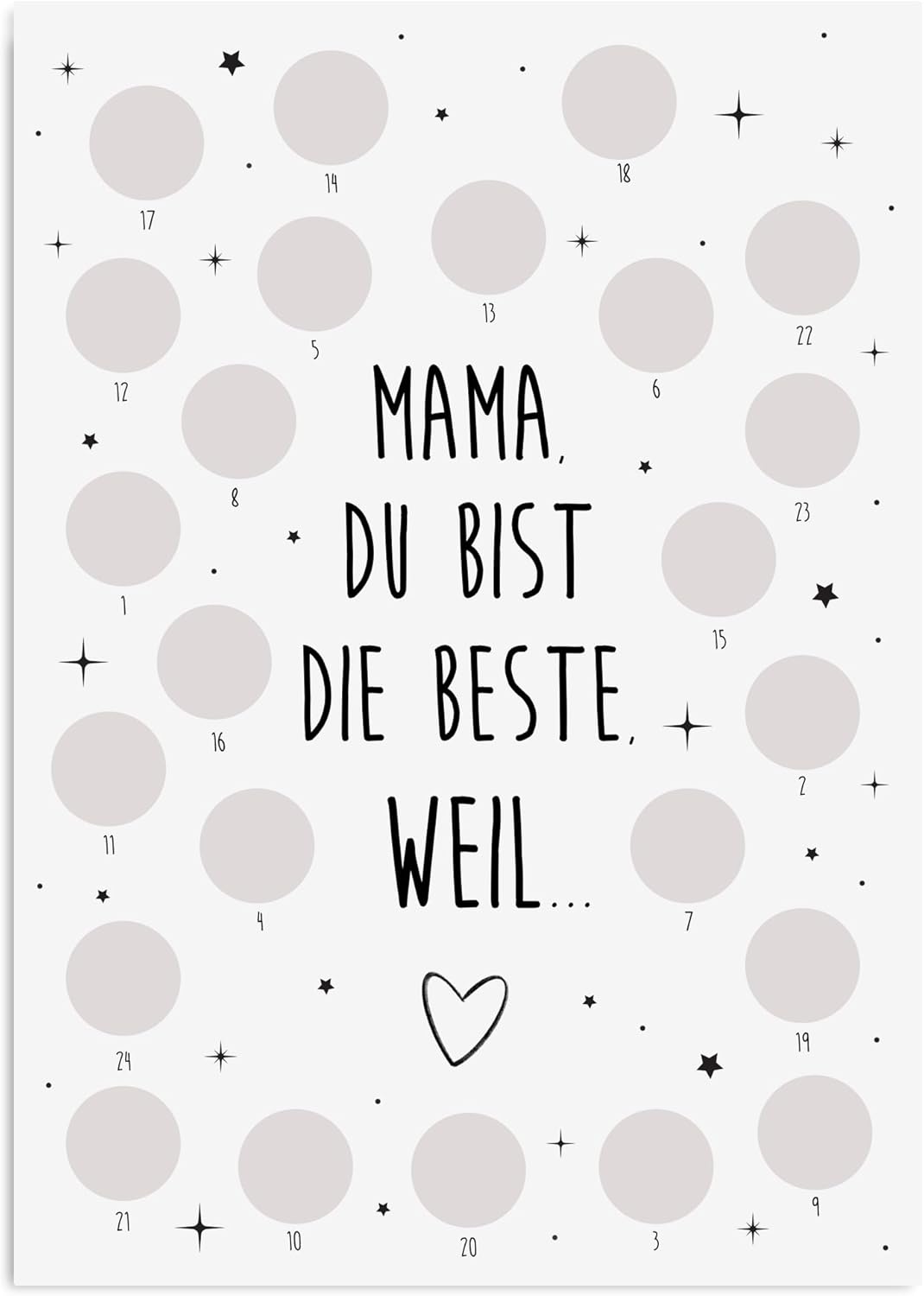 Adventskalender zum Rubbeln Weihnachtskalender (A4 Mama, Du bist die Beste), A4 Mama, Du bist die Be