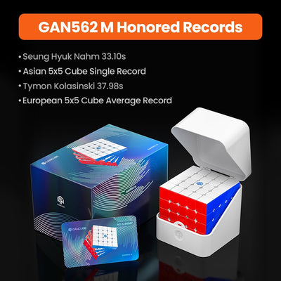GAN 562 Zauberwürfel Profi 5x5，Speed Cube mit Doppelschichtdesign & Omnidirektionales Kernpositionie