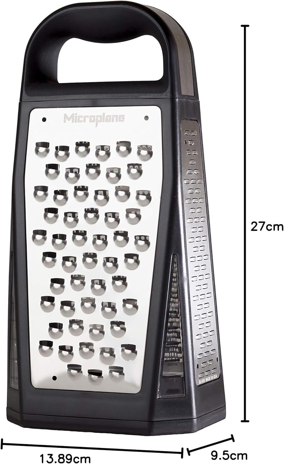 Microplane Turmreibe mit 5 Reibflächen in Fein, Grob, Sehr Grob, 2-Wege-Schneide & grosse Raspel mit