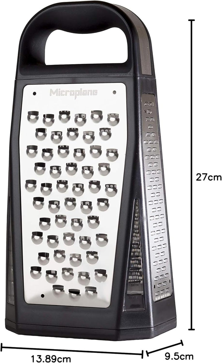 Microplane Turmreibe mit 5 Reibflächen in Fein, Grob, Sehr Grob, 2-Wege-Schneide & grosse Raspel mit