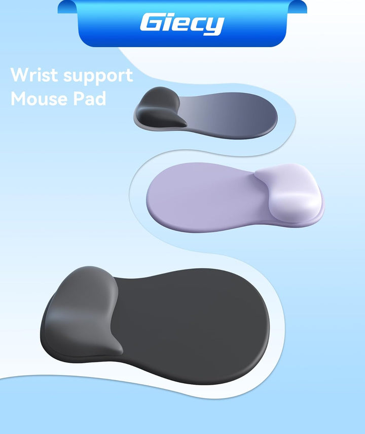 Mauspad mit Gelkissen,Ergonomisches Mousepad mit handauflage mit weichem Gelpolster,rutschfester Bas