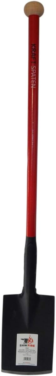 SHW-FIRE Kraftspaten - Gärtnerspaten, pulverbeschichtet, mit 92 cm Stahlrohrstiel und Hartholzknauf