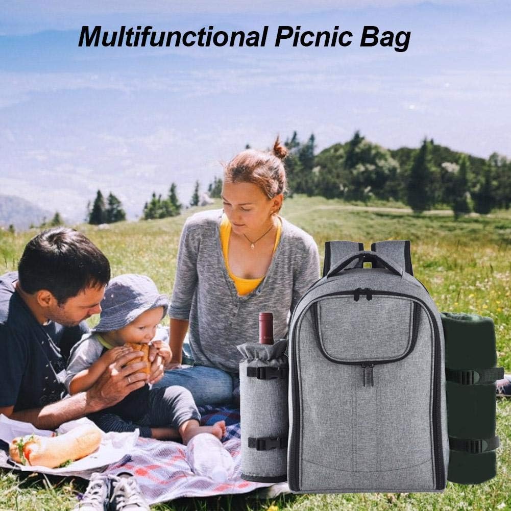 luckything Picknickrucksack 4 Personen Picknick Set Mit Isolierten Kühlfach Picknicktasche Multifunk