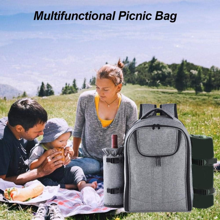 luckything Picknickrucksack 4 Personen Picknick Set Mit Isolierten Kühlfach Picknicktasche Multifunk