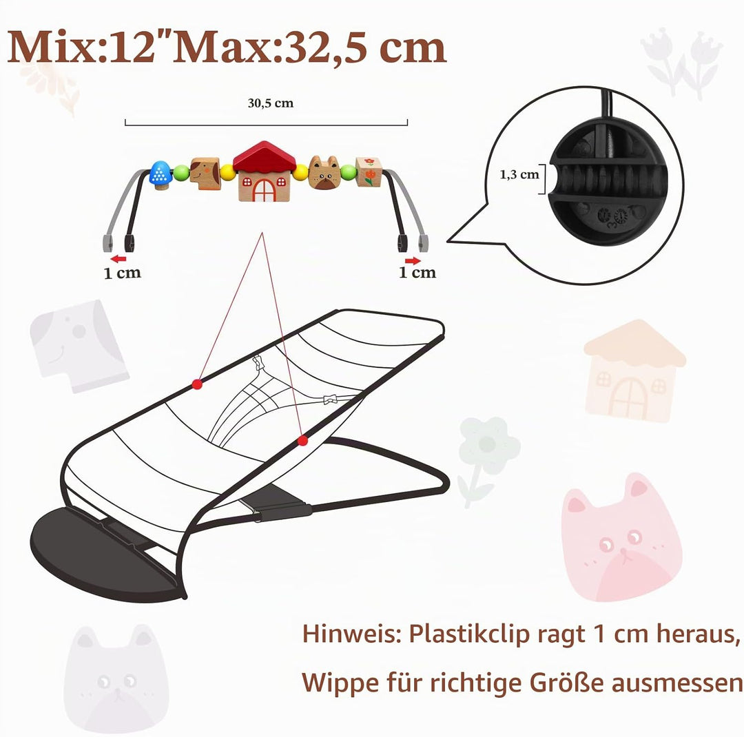 Babywippen-Spielzeugstange, Spielzeug für Babywippen Soft &amp; Bliss, einfach anzubringen und zu entfer