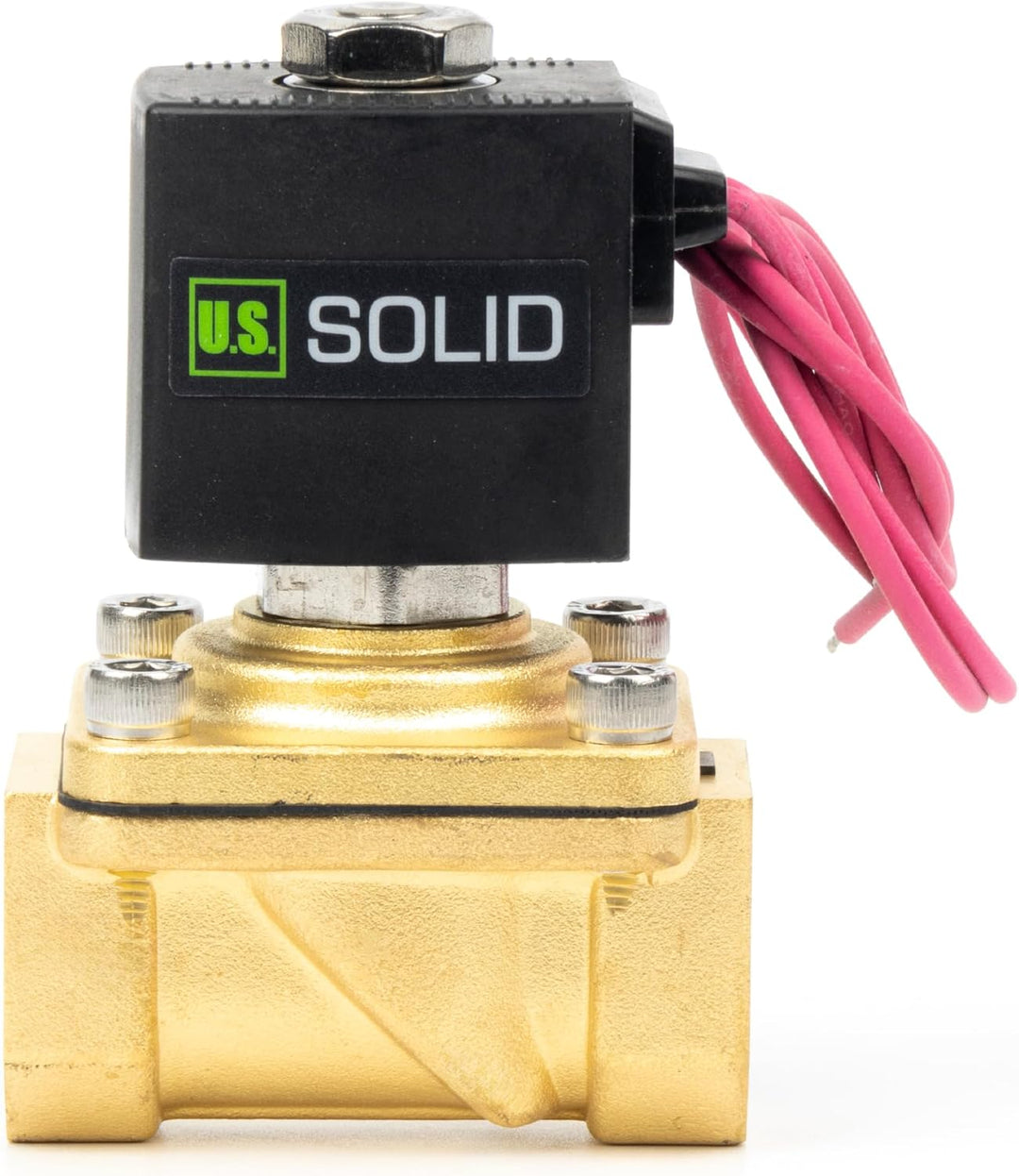 U.S. Solid 3/4" Magnetventil - Messing AC 230V mit Viton-Dichtung, stromlos geschlossen, Bleidraht-T