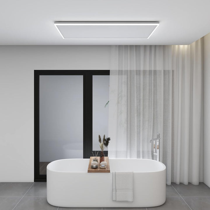 byecold Infrarotheizung mit Thermostat Deckenheizung 800W LED Beleuchtung Licht Kaltweiss/Warmweiss