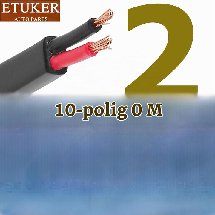ETUKER Fahrzeugkabel 2 adrig 10M Kabel Anhänger 2 polig Camping Fahrzeugleitung Kabelquerschnitt 2X