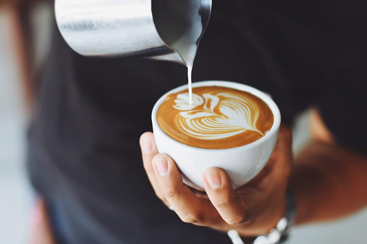 VIA CREMA Milchkanne Edelstahl, Milchkännchen, Stainless Steel Milk Jug Special Latte Capuccino Art